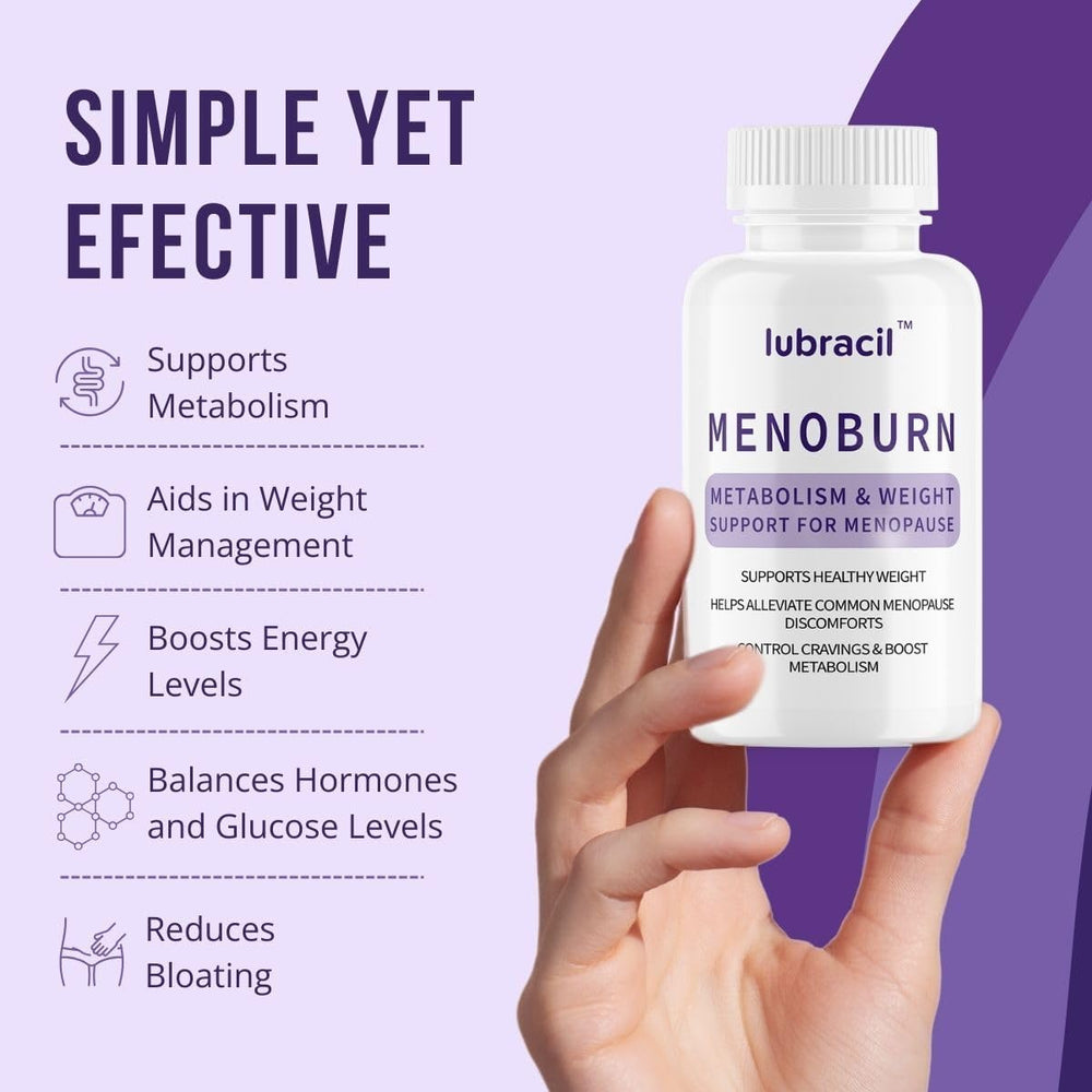 Lifestyle scene with a calm routine including taking Menoburn daily