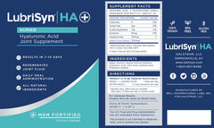 Pouring Lubrisyn HA with MSM to illustrate easy daily dosing.