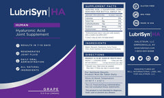 Pouring LubriSynHA grape liquid for easy daily use and hydration.