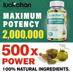 Luckchan hemp gummies closeup shows texture and natural flavor