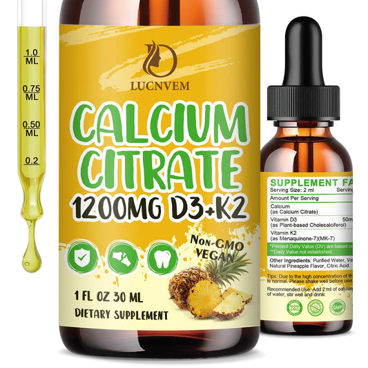 LUCNVEM calcium citrate liquid bottle, easy-to-take bone support