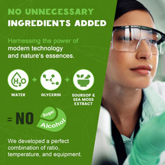 LUCNVEM Soursop Sea Moss drops label demonstrates clean ingredients.