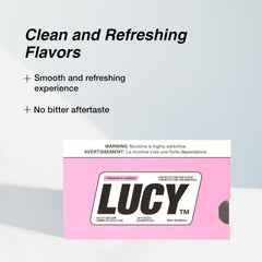 LUCY Nicotine Gum 4mg pomegranate box front view.