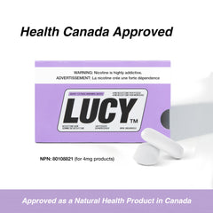 Lucy Nicotine Gum Berry Citrus branded packaging supports easy identification online
