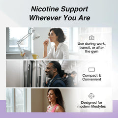Lucy Nicotine Gum Berry Citrus tin detail highlights labeling and dosage information
