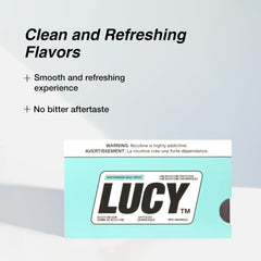 Lucy nicotine gum Wintergreen blister pack with individual pieces visible
