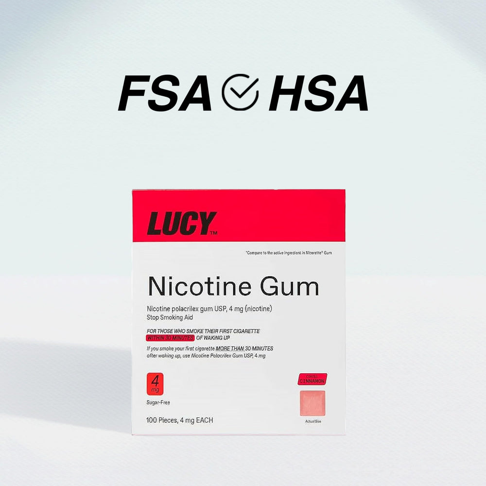 LUCY NRT gum morning routine scene for wake-up cravings.