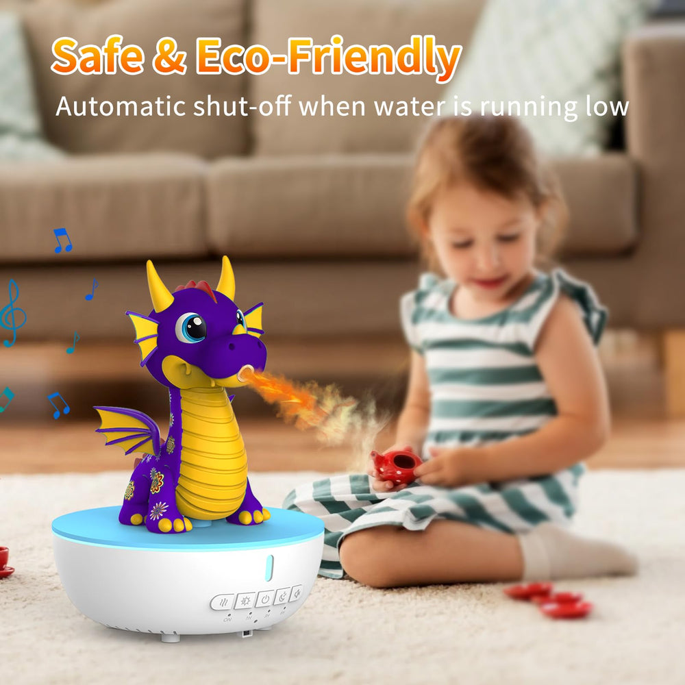 LUCYLANKER Aromatherapy Dragon Humidifier bedroom setup with child-friendly décor
