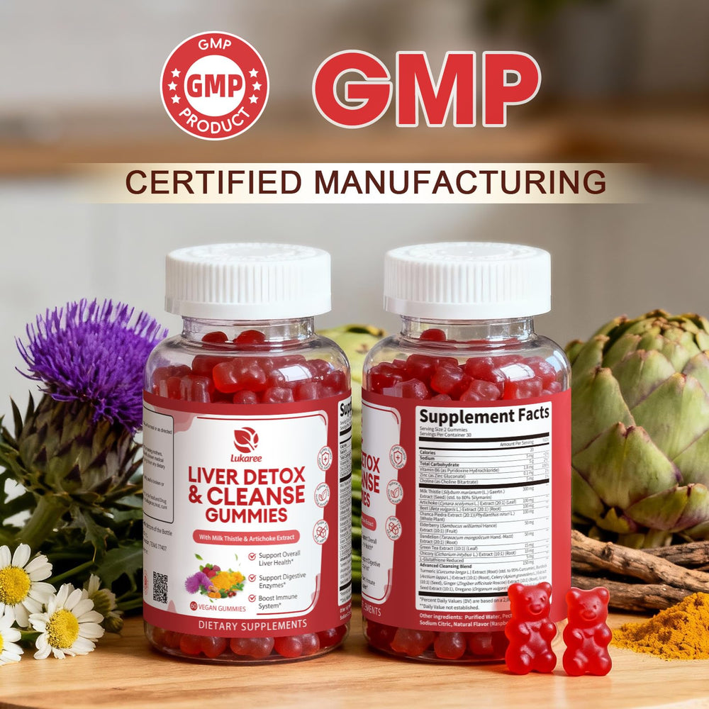 Lukaree Liver Cleanse Detox Gummies L-Glutathione and zinc blend for wellness support.
