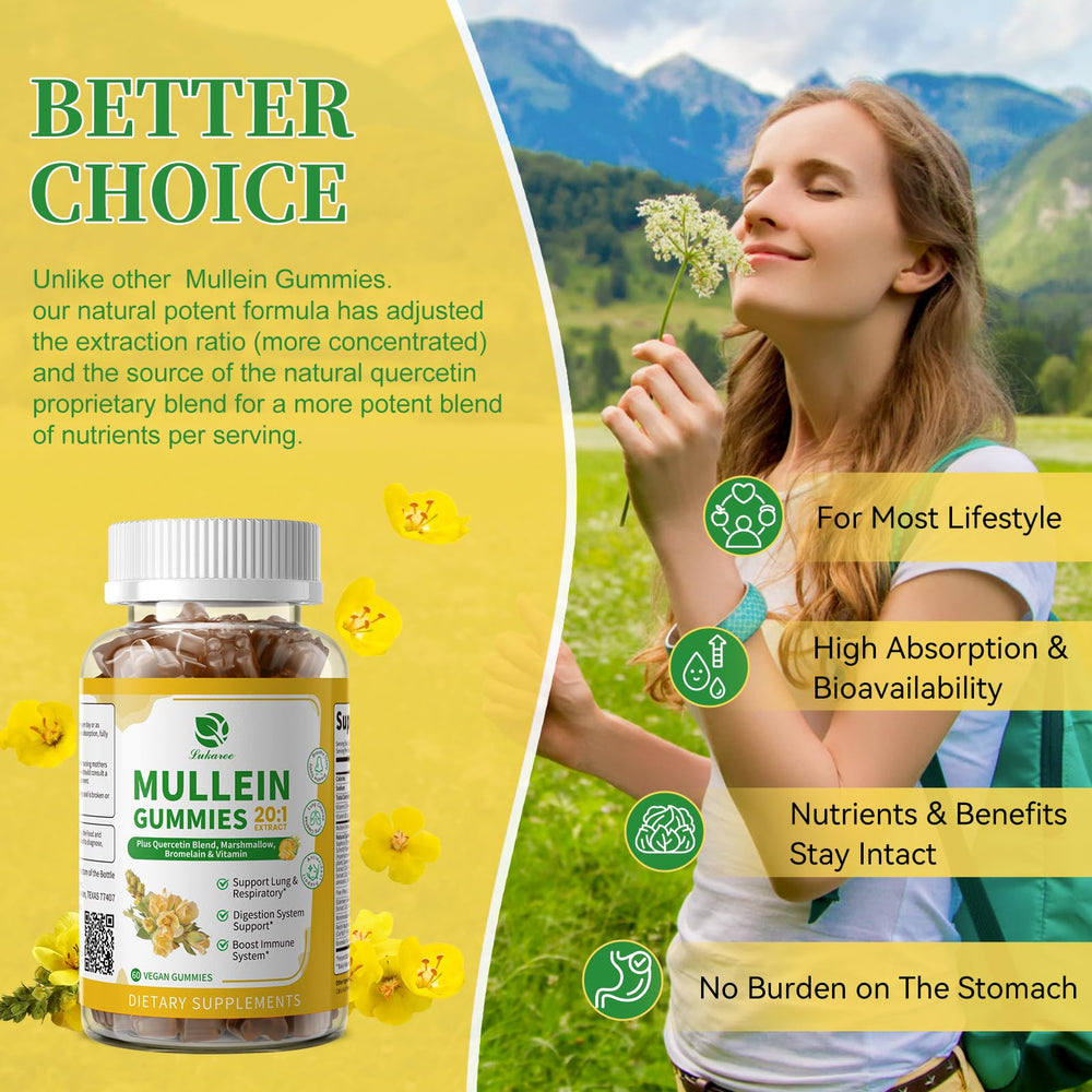 Lukaree Mullein Gummies ingredients bowl with elderberry and quercetin blend.