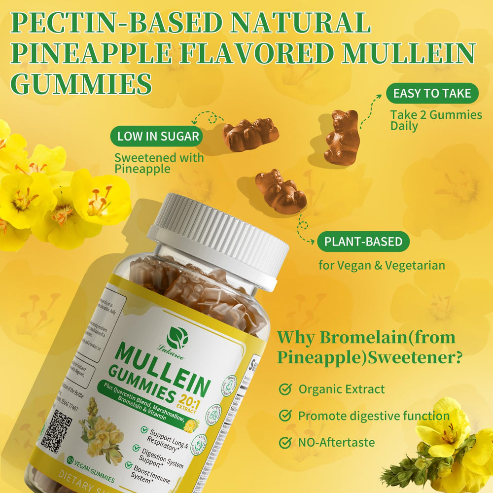 Lukaree Mullein Gummies on kitchen counter for daily routine.