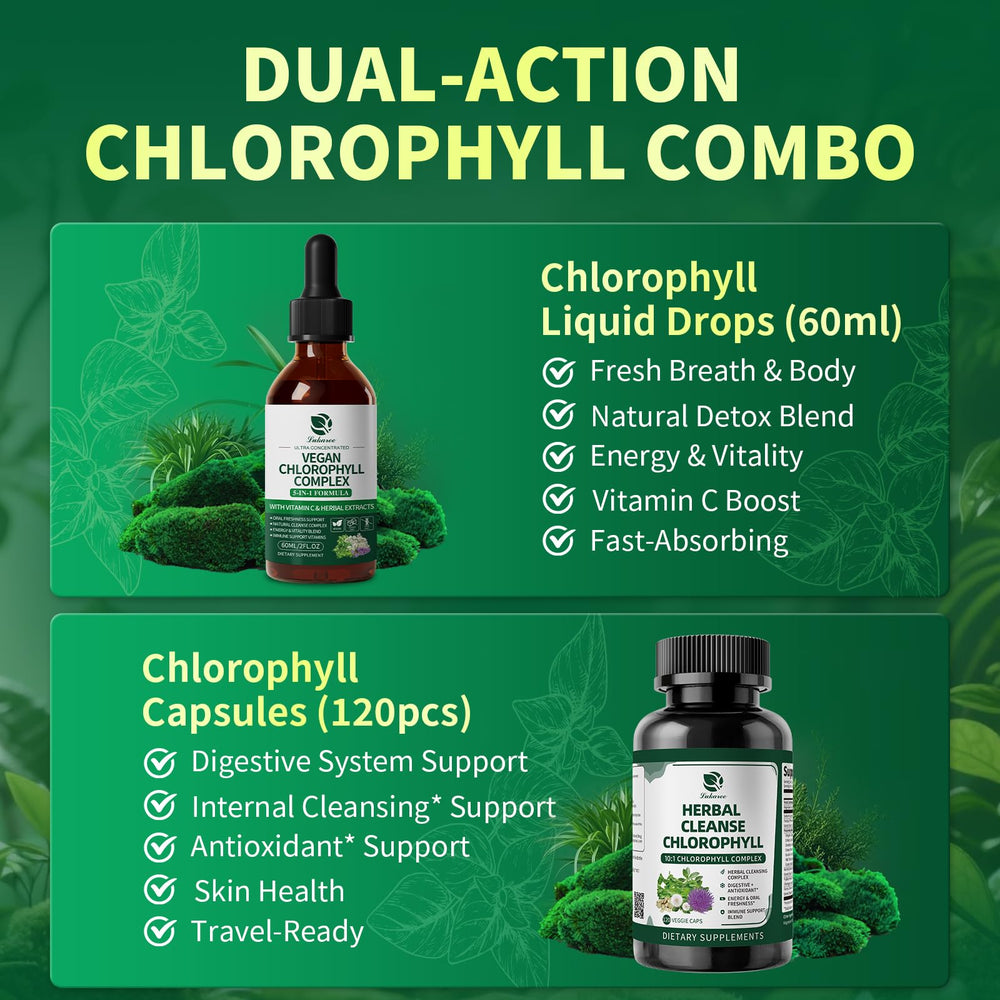 Lukaree product image suggesting radiant skin with regular chlorophyll use.