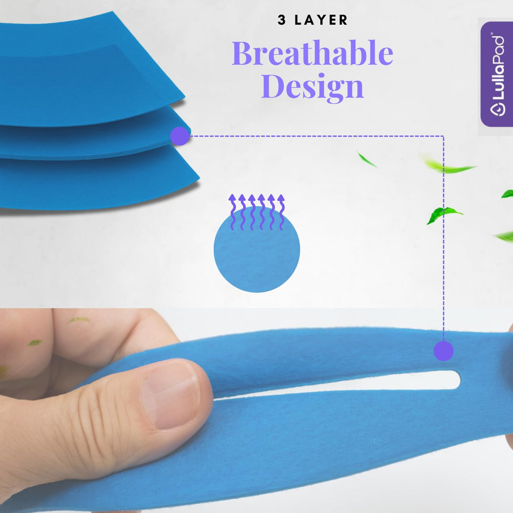 Lullapad travel-friendly headgear strap supports quick changes away from home.