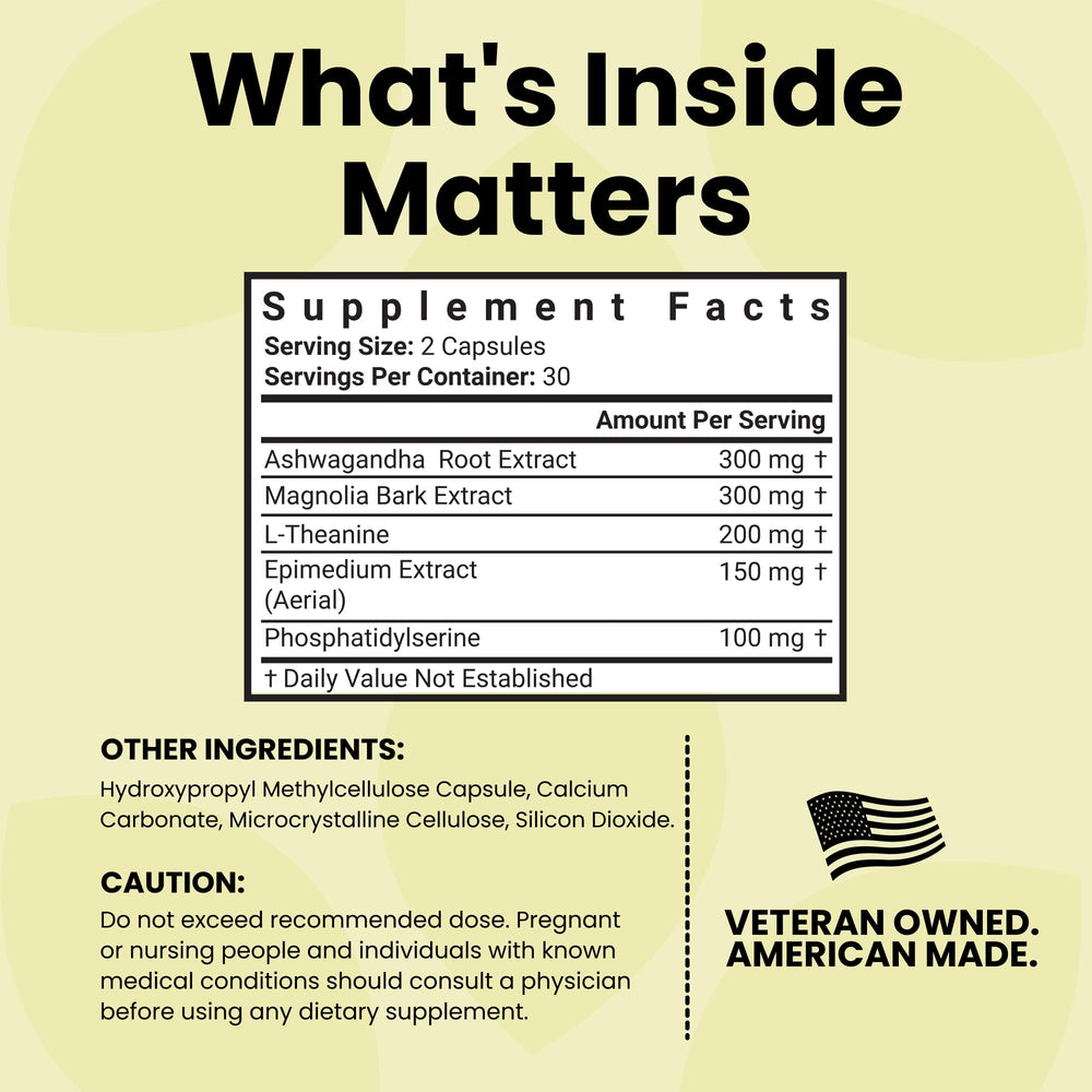 Luma Nutrition label close-up, conveying ingredient quality for calm focus