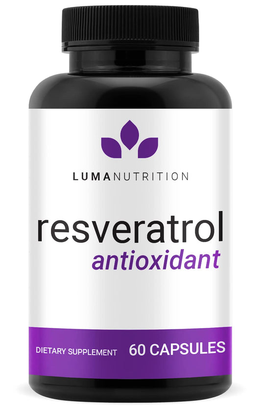 Luma Nutrition high-purity resveratrol bottle for antioxidant support in daily wellness