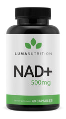 Luma Nutrition NAD+ 1000mg bottle front showcases a high-potency supplement for daily energy support.