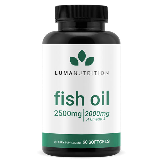 Luma Nutrition Omega-3 softgel bottle ready for daily heart and brain support.