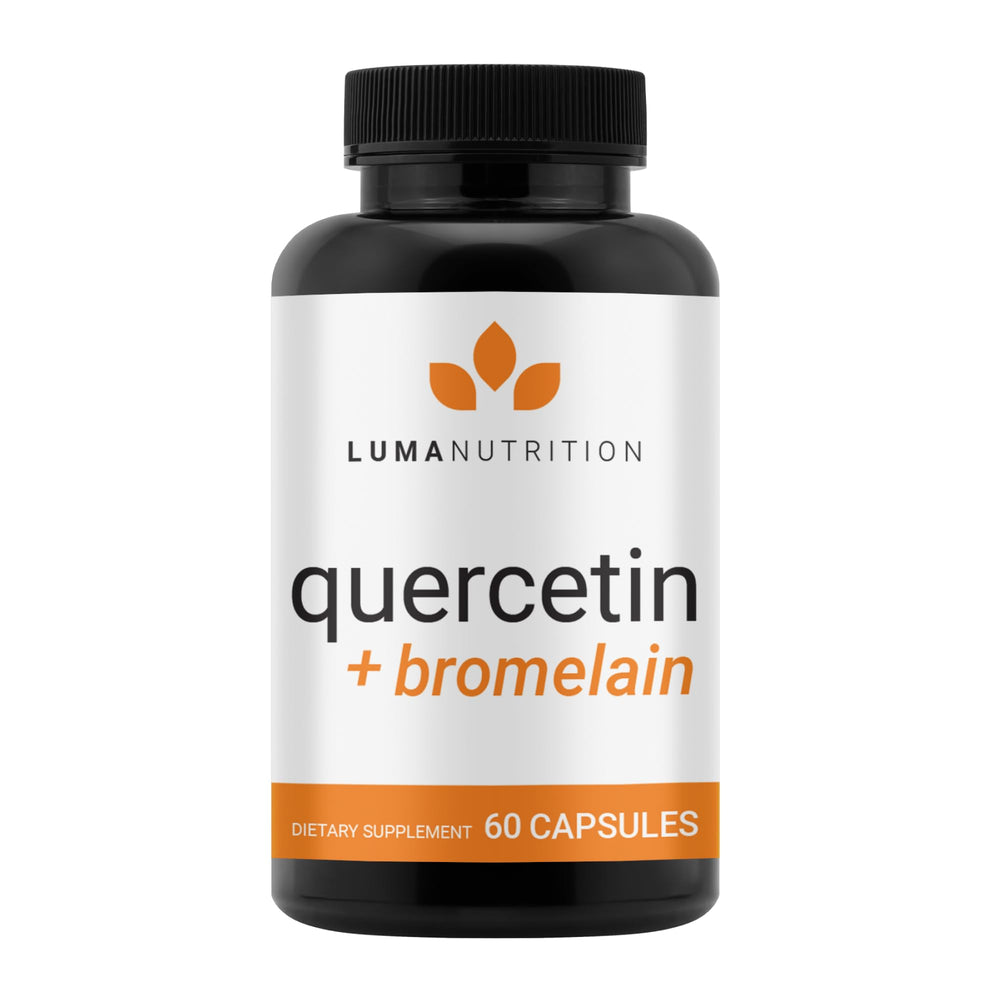 Luma Nutrition Quercetin 500mg bottle-front view supports daily immune resilience