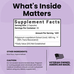 Luma Nutrition USA-made GMP badge on resveratrol packaging