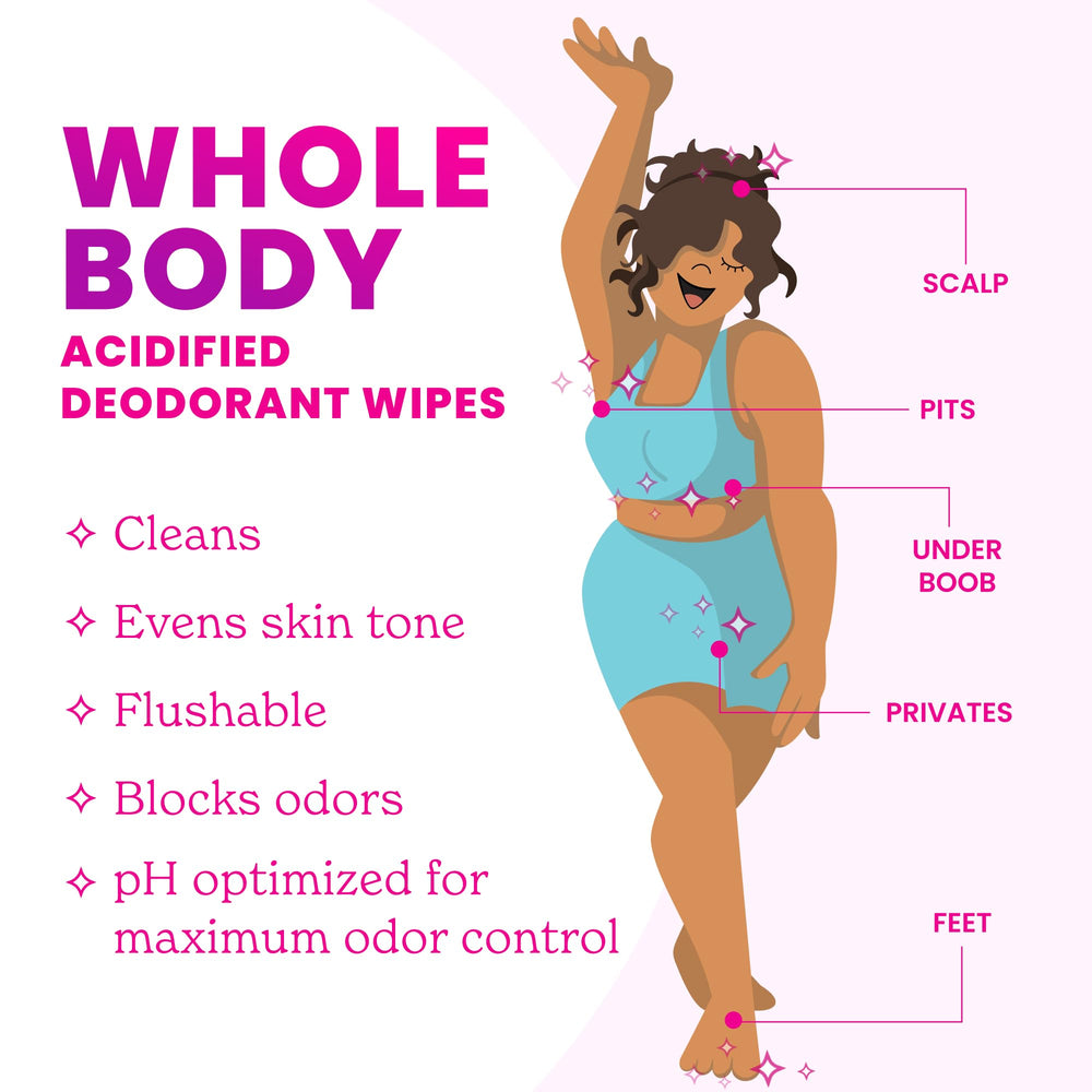Lume wipes used underboob for lasting freshness.