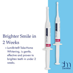 Lumibrite six-syringe mint-flavored gel set ready for quick at-home whitening sessions.