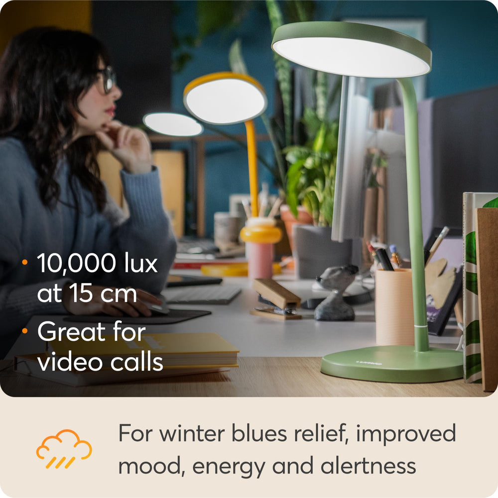 Lumie Task CRI-95+ LEDs render colors accurately.