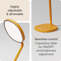 Lumie Task comfortable illumination reduces eye strain during long sessions.