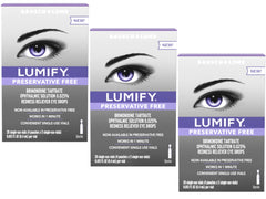 Lumify preservative-free eye drops packaging ready for redness relief.