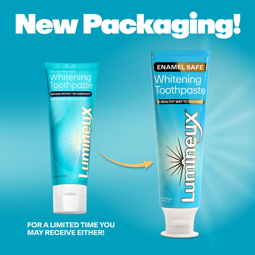Lumineux toothpaste 2-pack tubes ready for daily brushing and enamel-friendly whitening.