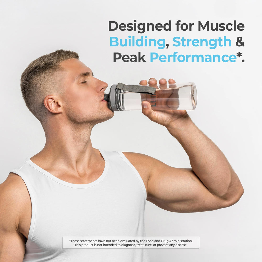 Lumo Nutrition Ursolic Acid Formula protein-stacking image suggests pairing with protein for better utilization