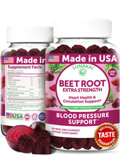 Lunakai beet root gummies bottle top view highlights convenient daily chew