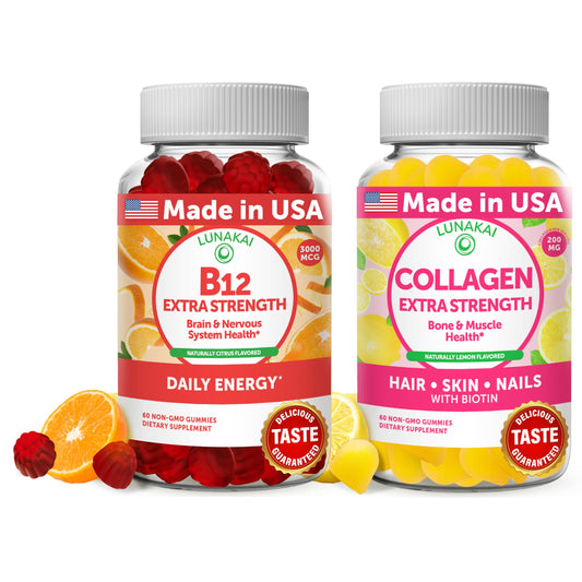 Lunakai bundle lemon gummies bottle for convenient daily energy support.
