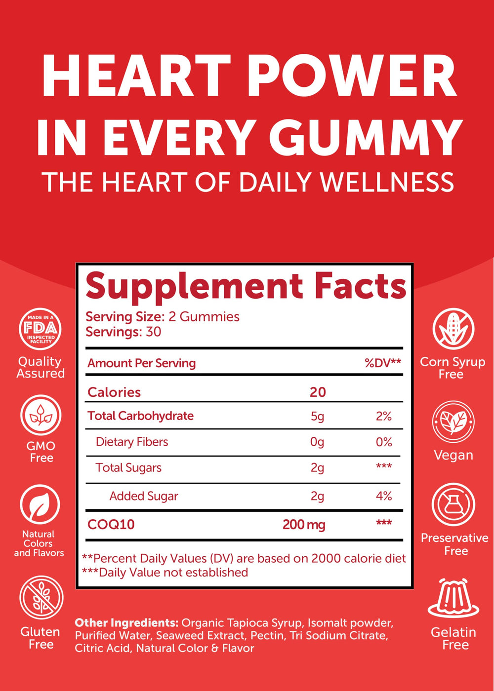 Lunakai CoQ10 gummies vegan label appeals to plant-based shoppers.