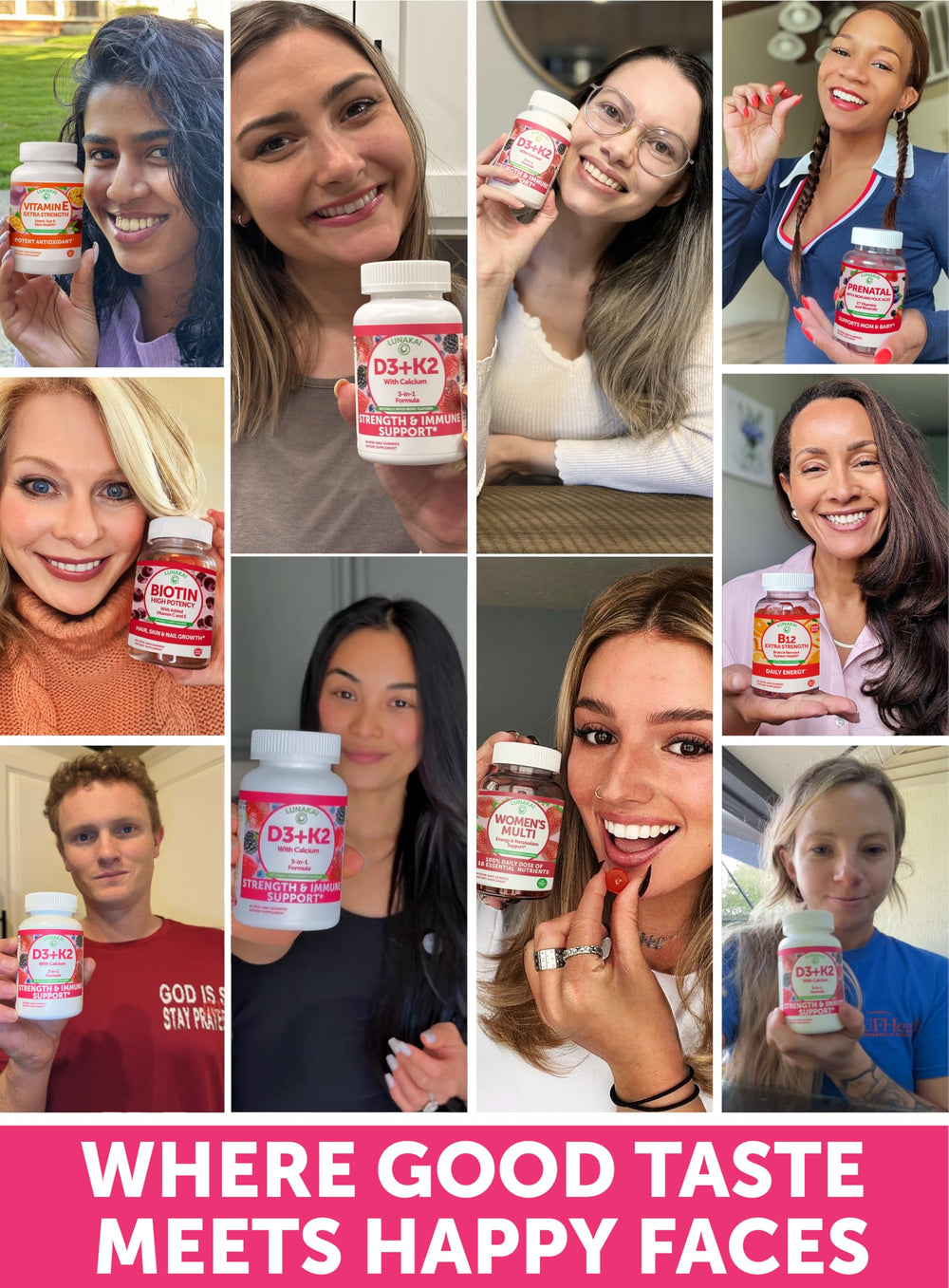 Lunakai D3 K2 Calcium Gummies USA-made badge signals trusted production.