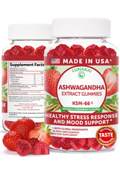 Lunakai KSM-66 Ashwagandha gummies bottle supports daily calm and routine