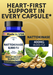 Two capsules per day on Lunakai nattokinase label delivering 8000 FU per serving