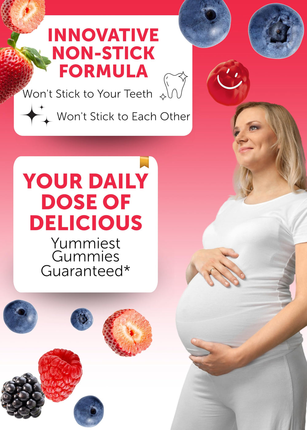 Lunakai Prenatal iron and folic acid ingredients image emphasizes daily essential nutrients.