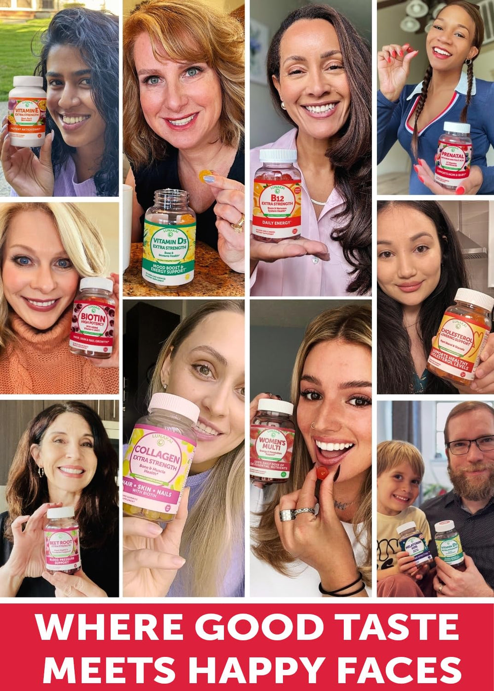 Lunakai vitamin label shows vegetarian and gluten-free options