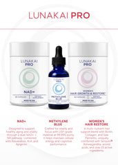 Lunakai PRO GLP-1 bottle pour into a glass with light focus