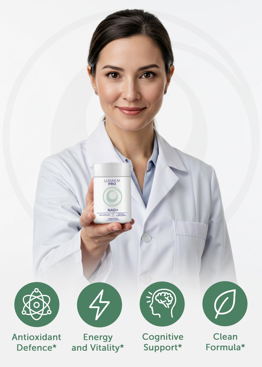 Lunakai PRO packaging with clean-label cues and allergen-free promise.