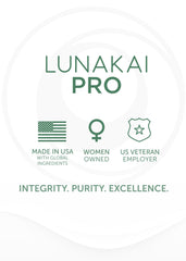 Lunakai PRO side label detail shows ingredient highlights.