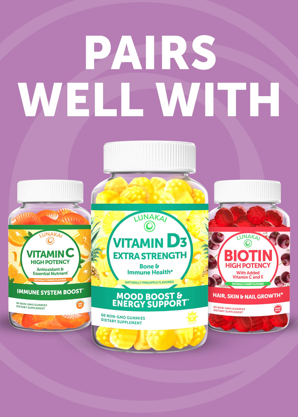 Lunakai gelatin-free, vegetarian prenatal gummies for sensitive stomachs.