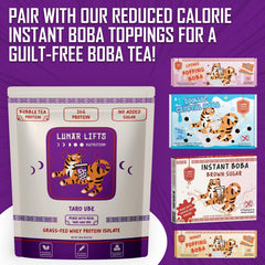 Lunar Lifts on-the-go protein shake ready to mix with water or milk.
