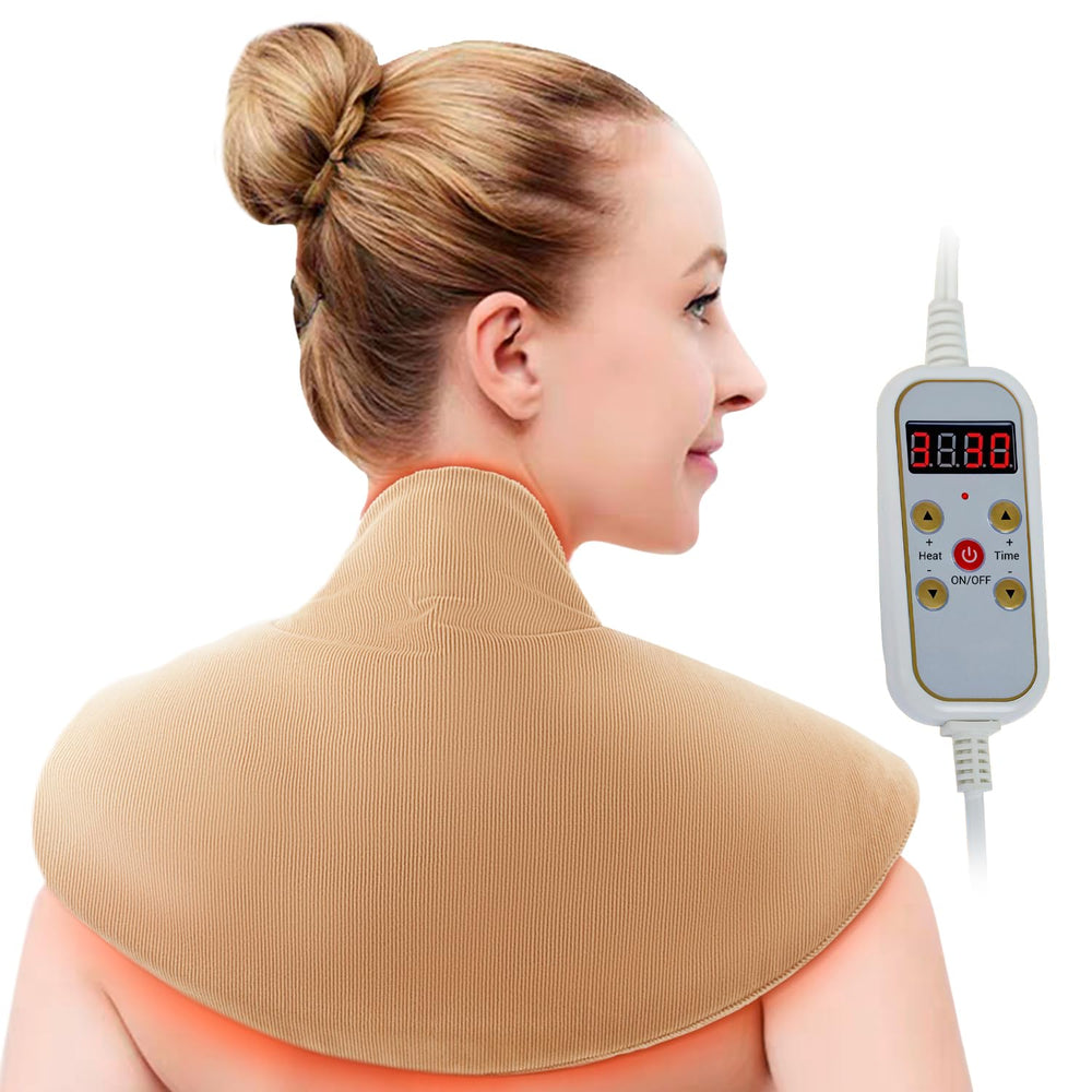 LUNI LAX large neck-shoulder heating pad covers neck and shoulders with warm comfort.