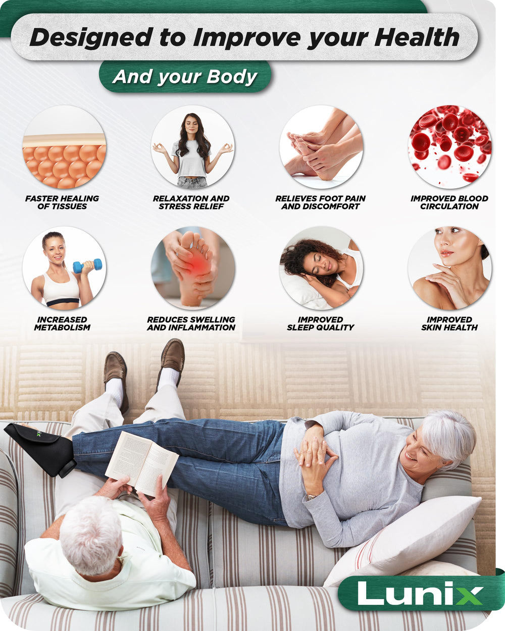Lunix LX24 ergonomic shape supports natural foot alignment during use.