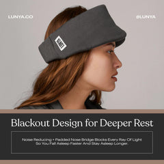 Lunya light-blocking design helps reduce ambient light during rest.