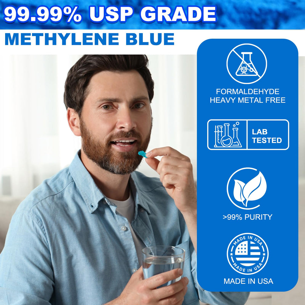 Lunza Methylene Blue Gummies pack shot illustrating portable, on-the-go energy