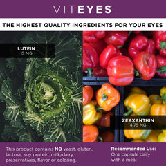 Lutein-zeaxanthin macula center visualization with Viteyes branding
