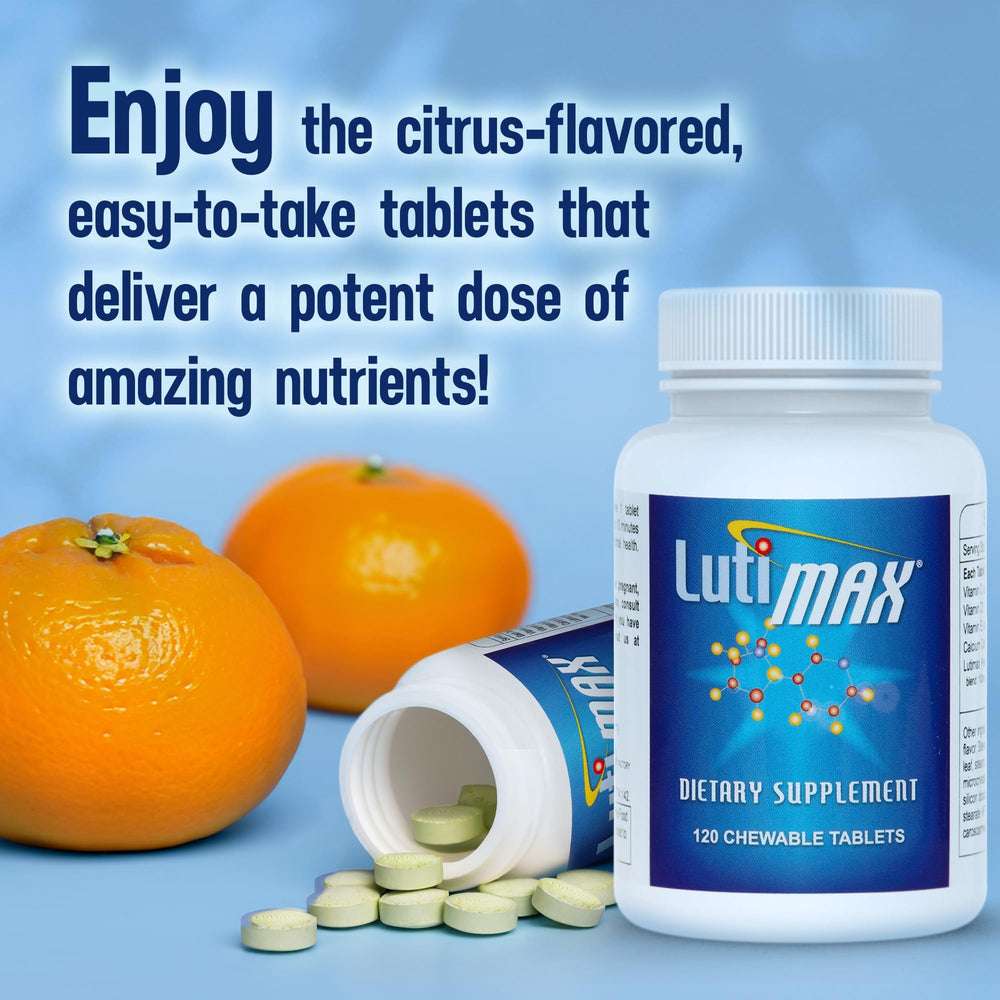 GMP certification label and packaging quality cues for Lutimax.