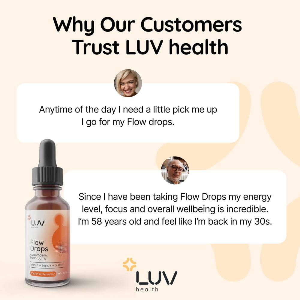 LUV health Flow Drops immune-support visual signaling daily wellness